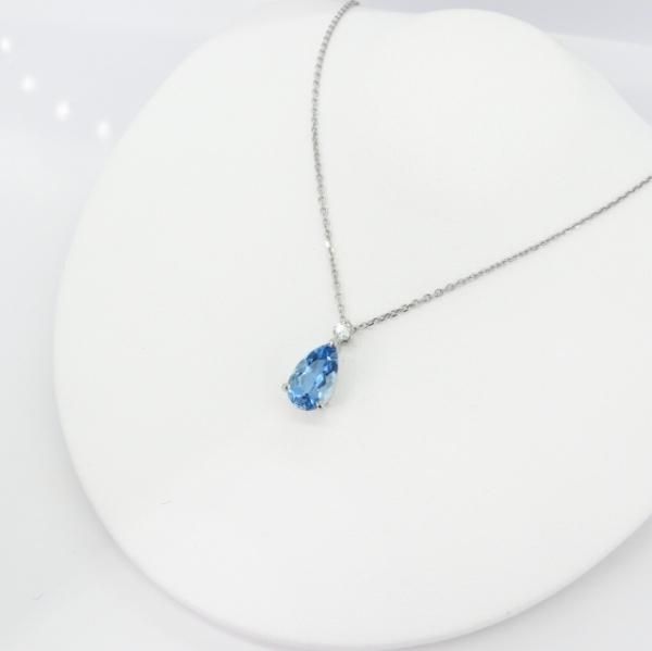 サンタマリアアクアマリン ダイヤモンドネックレス AQ 1.016ct D サンタマリアアクアマリン ダイヤモンドネックレス AQ 1.016ct D