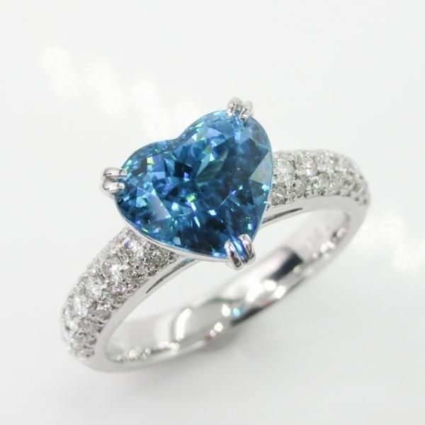 ブルージルコン ダイヤモンドリング ZI 3.49ct D 0.41ct Pt900 ブルージルコン ダイヤモンドリング ZI 3.49ct D 0.41ct Pt900