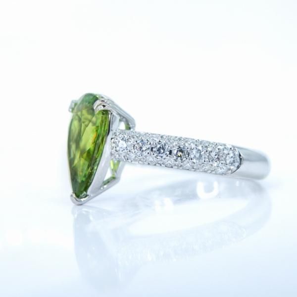 ペアシェイプグリーンスフェーン ダイヤモンドリング SH 2.09ct ペアシェイプグリーンスフェーン ダイヤモンドリング SH 2.09ct