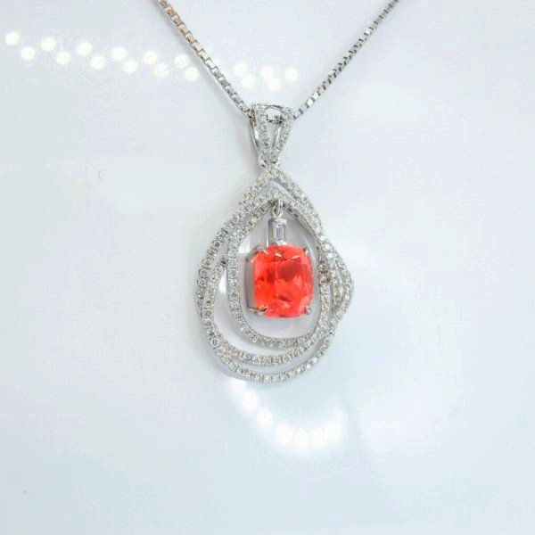 ロードクロサイト ダイヤモンドネックレス RHC 2.731ct D 0.72ct 45cm