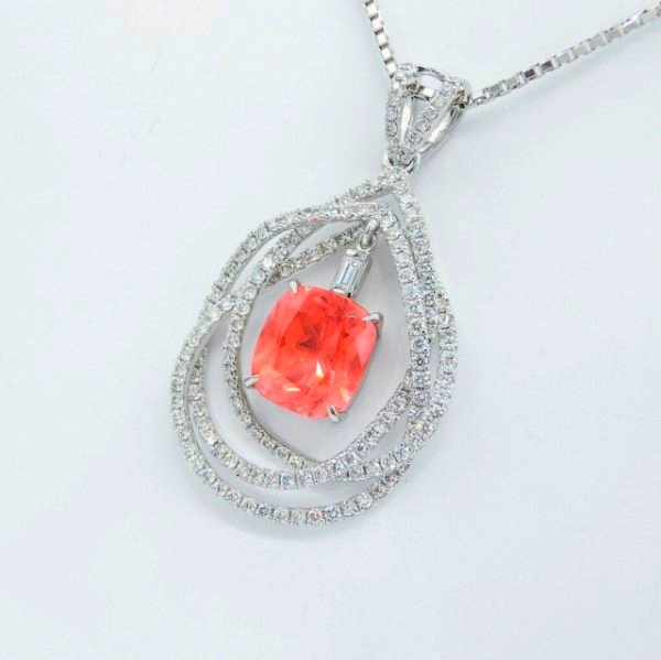 ロードクロサイト ダイヤモンドネックレス RHC 2.731ct D 0.72ct 45cm Pt900 日独宝石研究所鑑別書付 BOUTIQUE  LINE