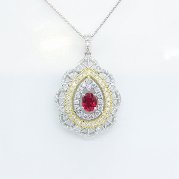 Ǯӡ ɥͥå쥹 R 0.48ct D 0.65ct 45cm Pt950/K18YG AIGS̽