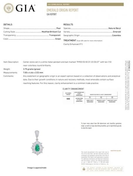 ペアシェイプエメラルド ダイヤモンドネックレス EM 0.50ct F-1 ペアシェイプエメラルド ダイヤモンドネックレス EM 0.50ct F-1