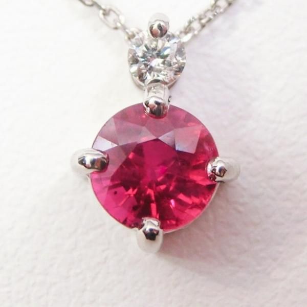 ルビー ダイヤモンドネックレス R 0.62ct D 0.04ct 45cm Pt950 ルビー ダイヤモンドネックレス R 0.62ct D 0.04ct 45cm Pt950