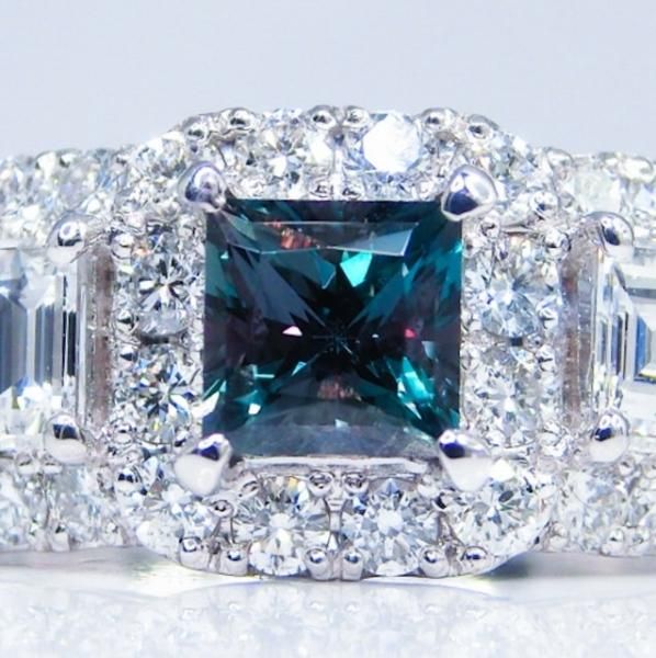 【送料込】 ブラジル産アレキサンドライト ダイヤモンドリング AX 0.34ct D アレキサンドライト