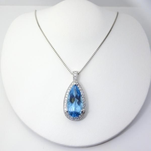 サンタマリアアクアマリン ダイヤモンドネックレス AQ 5.882ct D サンタマリアアクアマリン ダイヤモンドネックレス AQ 5.882ct D