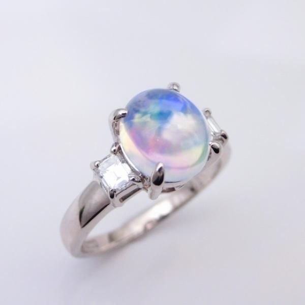 メキシコオパール ダイヤモンドリング OP 1.73ct D 0.25ct Pt900 メキシコオパール ダイヤモンドリング OP 1.73ct D 0.25ct Pt900