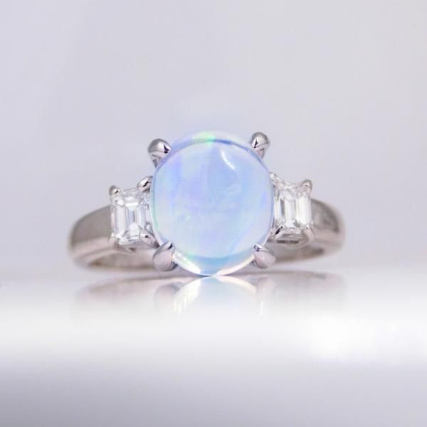 メキシコオパール ダイヤモンドリング OP 1.73ct D 0.25ct Pt900 メキシコオパール ダイヤモンドリング OP 1.73ct D 0.25ct Pt900