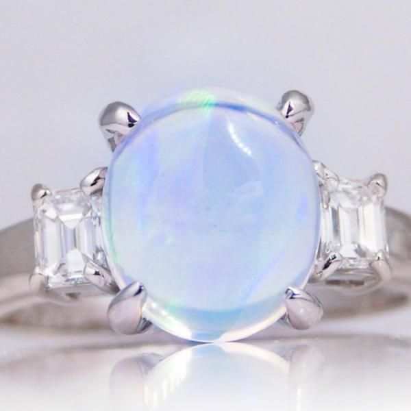 メキシコオパール ダイヤモンドリング OP 1.73ct D 0.25ct Pt900 メキシコオパール ダイヤモンドリング OP 1.73ct D 0.25ct Pt900