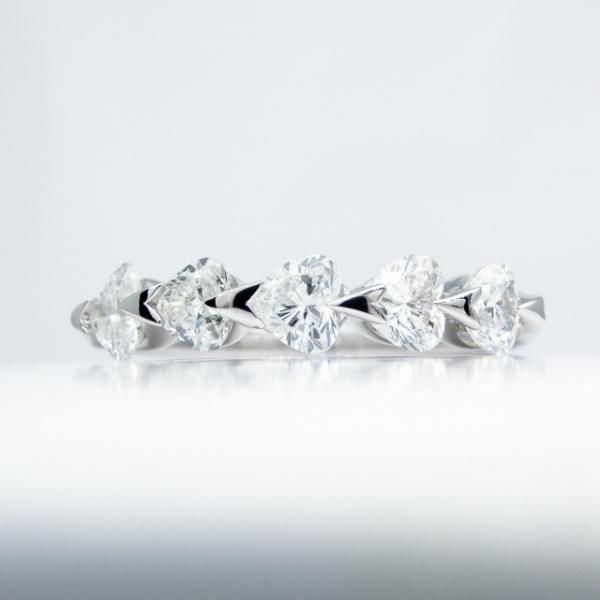 ハートシェイプダイヤモンドハーフエタニティリング D 0.938ct ハートシェイプダイヤモンドハーフエタニティリング D 0.938ct