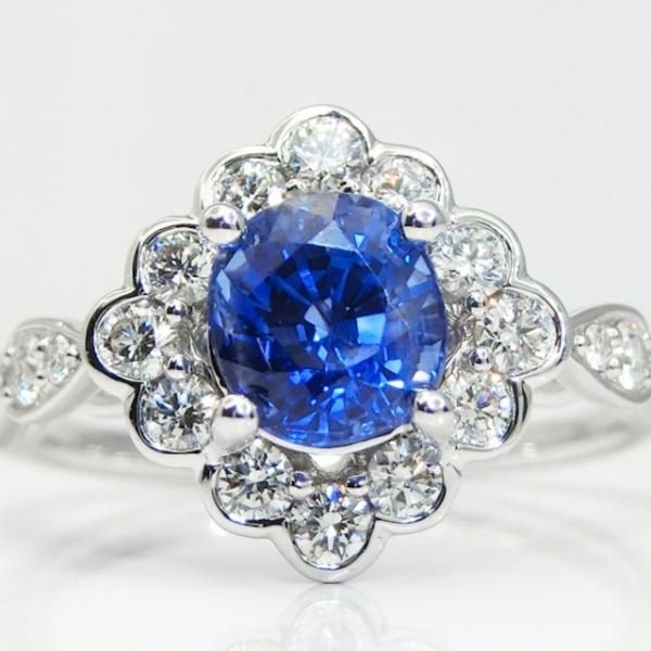 スリランカ産ブルーサファイア ダイヤモンドリング SA 1.28ct D スリランカ産ブルーサファイア ダイヤモンドリング SA 1.28ct D