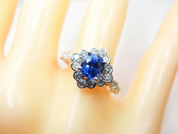 スリランカ産ブルーサファイア ダイヤモンドリング SA 1.28ct D スリランカ産ブルーサファイア ダイヤモンドリング SA 1.28ct D