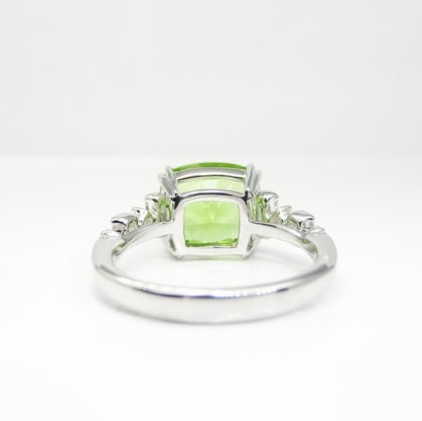 ペリドット ファンシーカットダイヤモンドリング PE 4.385ct D ペリドット ファンシーカットダイヤモンドリング PE 4.385ct D