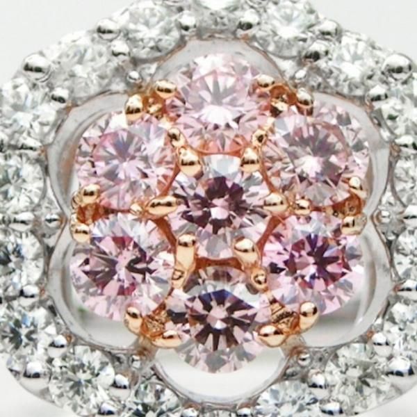 H&Cピンクダイヤモンドリング D 0.20ct 0.30ct Pt950/K18PG AGT鑑別