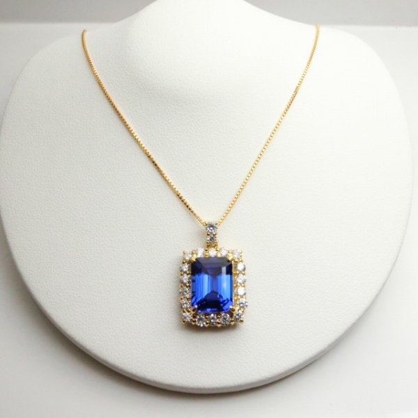 エメラルドカットタンザナイト ダイヤモンドネックレス TA 4.01ct D