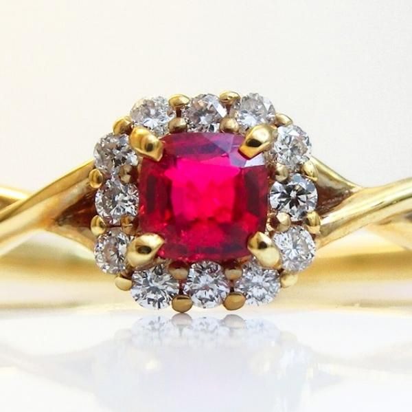 最終交渉可JQ203★高級 ルビー0.28ct ダイヤ pt ヘッド 鑑別付 最終交渉可JQ203☆高級 ルビー0.28ct ダイヤ pt ヘッド 鑑別付