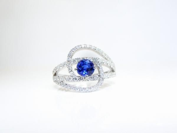非加熱サファイア ダイヤモンドリング SA 0.63ct D 0.52ct Pt900 GIA 非加熱サファイア ダイヤモンドリング SA 0.63ct D 0.52ct Pt900 GIA
