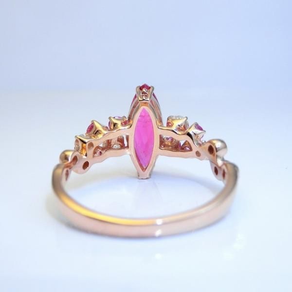 マーキスピンクトルマリン ダイヤモンド ピンクサファイアリング TR 1.37ct D 0.20ct PS 0.24ct K18PG マーキスピンクトルマリン ダイヤモンド ピンクサファイアリング TR 1.37ct D 0.20ct PS 0.24ct K18PG