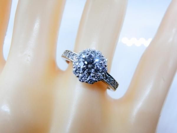 ダイヤモンドリング D 0.61ct F-VS1-EX 0.52ct Pt950 中央宝石