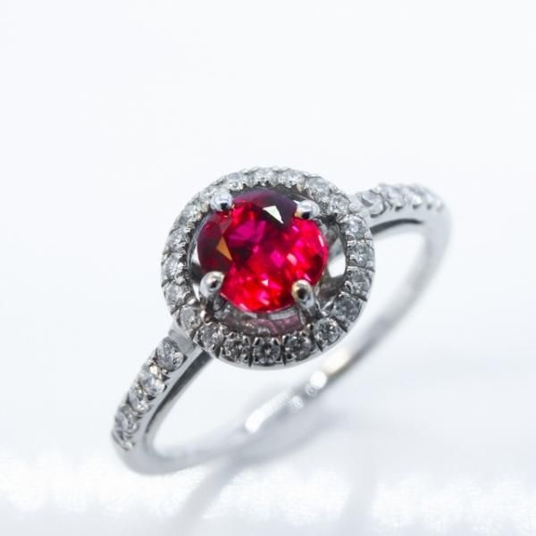 非加熱ルビー ダイヤモンドリング R 0.59ct D 0.18ct Pt900 GIA 非加熱ルビー ダイヤモンドリング R 0.59ct D 0.18ct Pt900 GIA