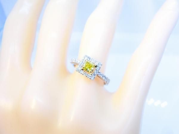ビビッドイエローダイヤモンドリング D 0.373ct FVY-VS1 0.31ct ビビッドイエローダイヤモンドリング D 0.373ct FVY-VS1 0.31ct
