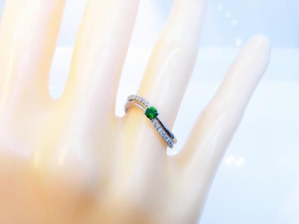 デマントイドガーネット ダイヤモンドリング DTG 0.16ct D 0.09