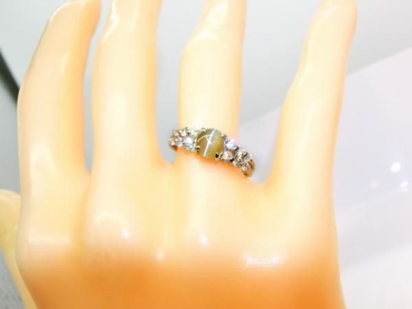 クリソベリルキャッツアイ ダイヤモンドリング CE 0.85ct D 0.43 クリソベリルキャッツアイ ダイヤモンドリング CE 0.85ct D 0.43