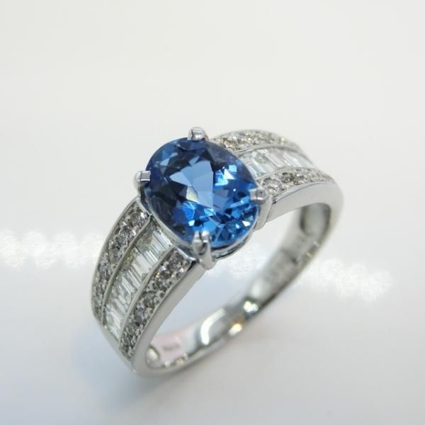 サンタマリアアクアマリン ダイヤモンドリング AQ 1.07ct D 0.55ct Pt900 JGGC鑑別書付 BOUTIQUE LINE