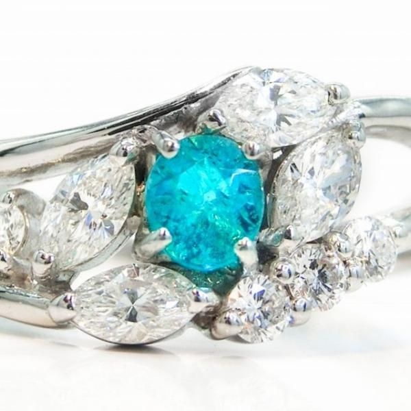 『専用です』天然パライバトルマリン ダイヤモンド リング 計0.23ct PT ブラジル産パライバトルマリン 0.14ct ダイヤモンド プラチナ