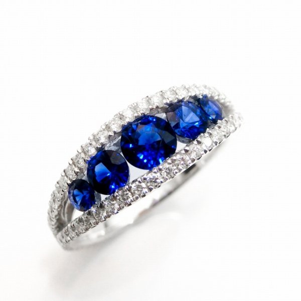 ブルーサファイアダイヤモンドリング SA 1.00ct D 0.50ct K18WG BOUTIQUE LINE