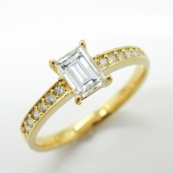 バゲットカットダイヤモンドリング D 0.40ct I-VS1 0.10ct K18YG バゲットカットダイヤモンドリング D 0.40ct I-VS1 0.10ct K18YG