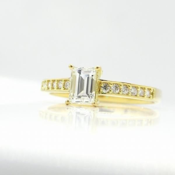 バゲットカットダイヤモンドリング D 0.40ct I-VS1 0.10ct K18YG