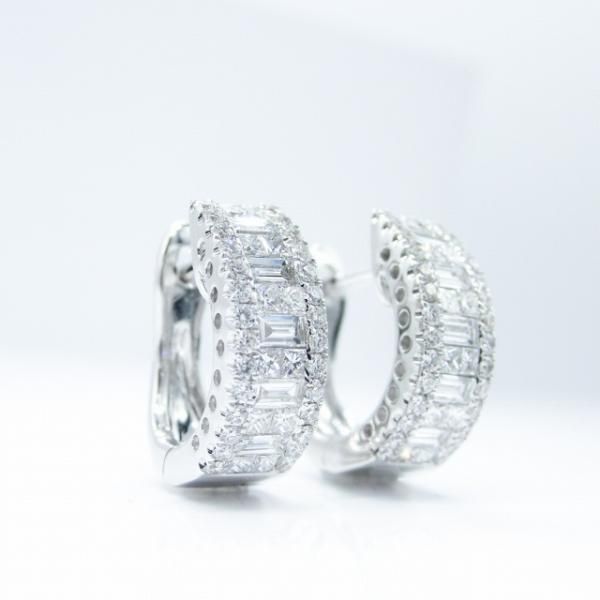 バゲットカット プリンセスカットダイヤモンドピアス D 0.91ct バゲットカット プリンセスカットダイヤモンドピアス D 0.91ct