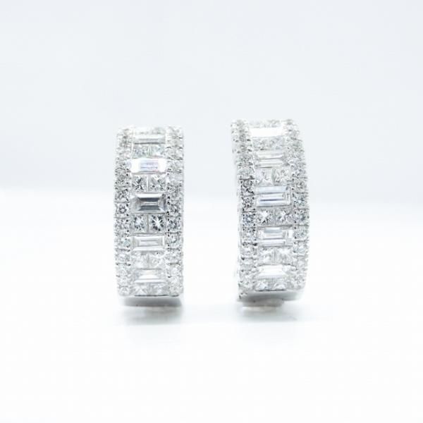 バゲットカット プリンセスカットダイヤモンドピアス D 0.91ct バゲットカット プリンセスカットダイヤモンドピアス D 0.91ct