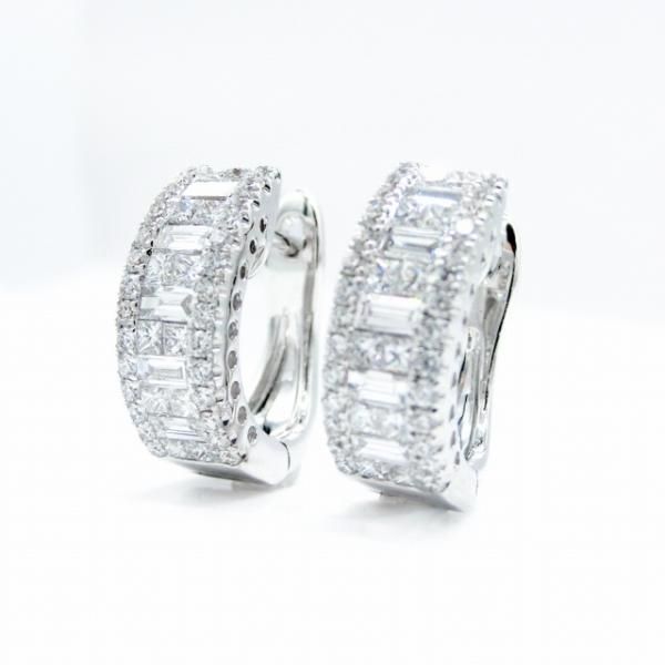バゲットカット プリンセスカットダイヤモンドピアス D 0.91ct バゲットカット プリンセスカットダイヤモンドピアス D 0.91ct