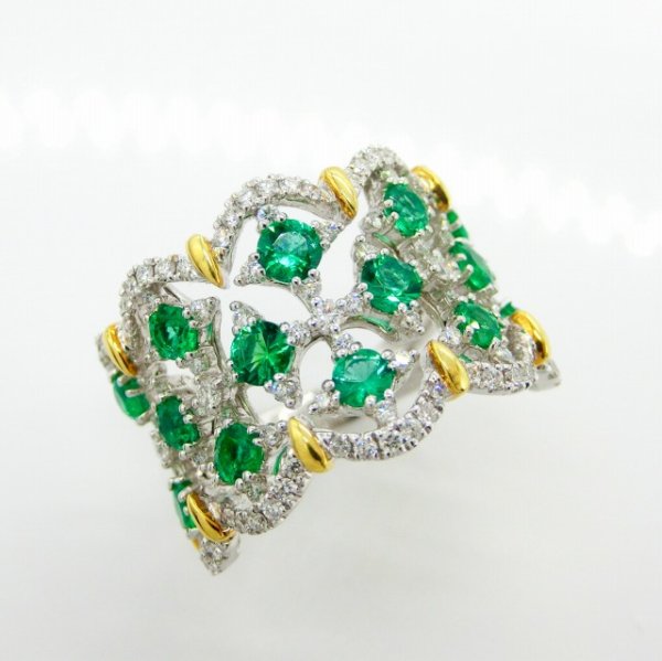  ɥ EM 1.23ct D 0.76ct K18WG/YG BOUTIQUE LINE