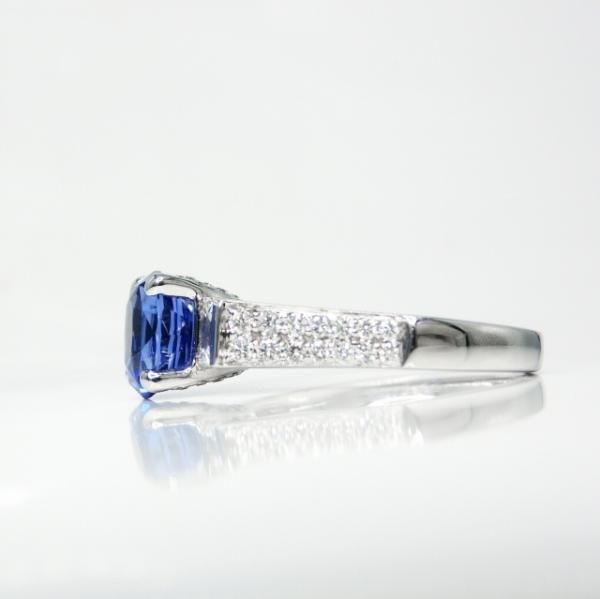 サファイアダイヤモンドリング K18 0.45ct 1.05ct 8.5g