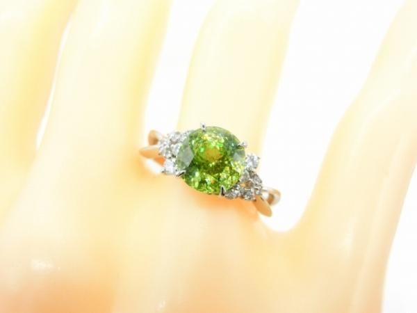 スフェーン ダイヤモンドリング SH 2.43ct D 0.18ct Pt900 JGGC鑑別書付