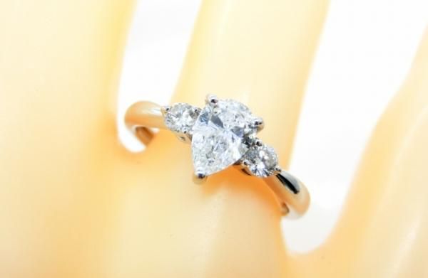 ペアシェイプダイヤモンドリング D 0.508ct D-VS2 0.14ct Pt950 ペアシェイプダイヤモンドリング D 0.508ct D-VS2 0.14ct Pt950