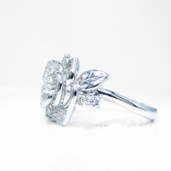 ローズモチーフ ダイヤモンドリング D 0.68ct Pt950GGSJ鑑別書付 ローズモチーフ ダイヤモンドリング D 0.68ct Pt950GGSJ鑑別書付
