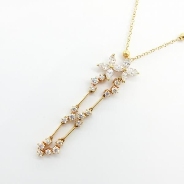 マーキスダイヤモンドネックレス D 1.03ct 45cm K18YG C-LINE