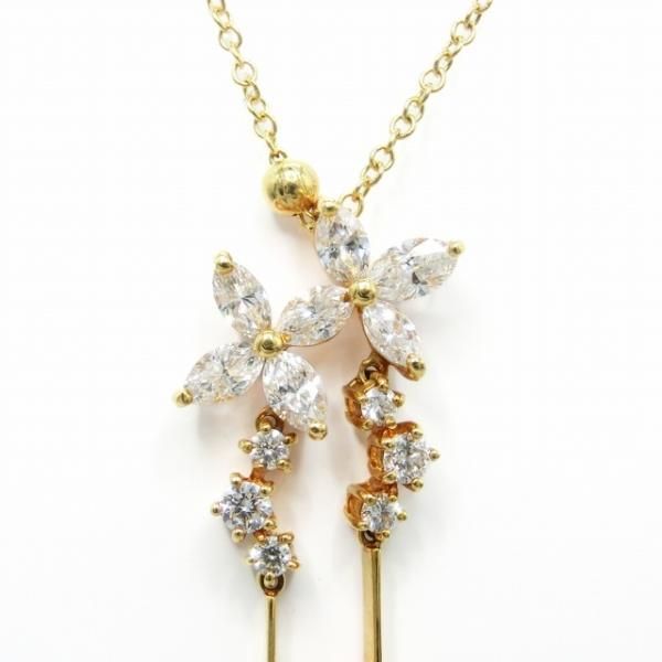 マーキスダイヤモンドネックレス D 1.03ct 45cm K18YG C-LINE マーキスダイヤモンドネックレス D 1.03ct 45cm K18YG C-LINE