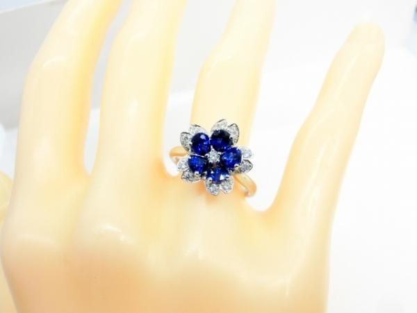 サファイア ダイヤモンドフラワーモチーフリング SA 1.67ct D サファイア ダイヤモンドフラワーモチーフリング SA 1.67ct D