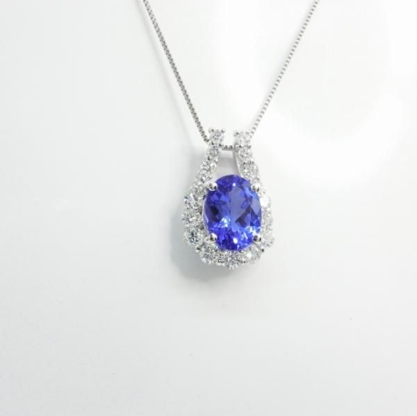 Pt900 タンザナイト ダイヤモンド ペンダントトップ 3.81ct D0.10ct