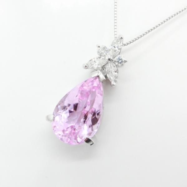 クンツァイト マーキスダイヤモンドネックレス KU 5.08ct D 0.40