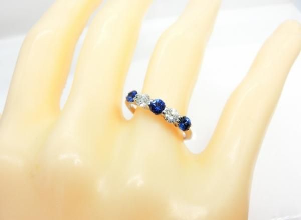 サファイア ダイヤモンドリング SA 0.58ct D 0.30ct Pt900 GRJ サファイア ダイヤモンドリング SA 0.58ct D 0.30ct Pt900 GRJ