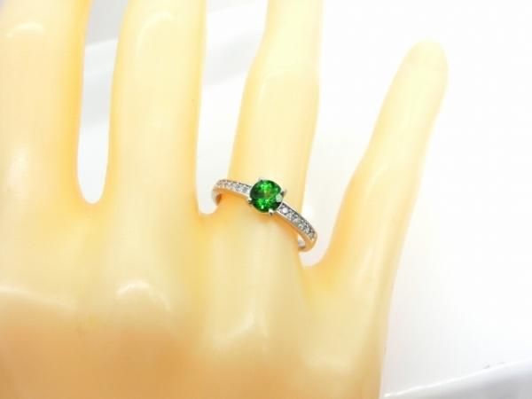 ツァボライト ダイヤモンドリング TS 0.62ct D 0.12ct Pt950 日