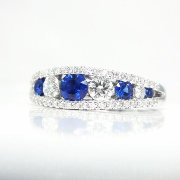 サファイア ダイヤモンドリング SA 0.41ct D 0.47ct K18WG BOUTIQUE LINE