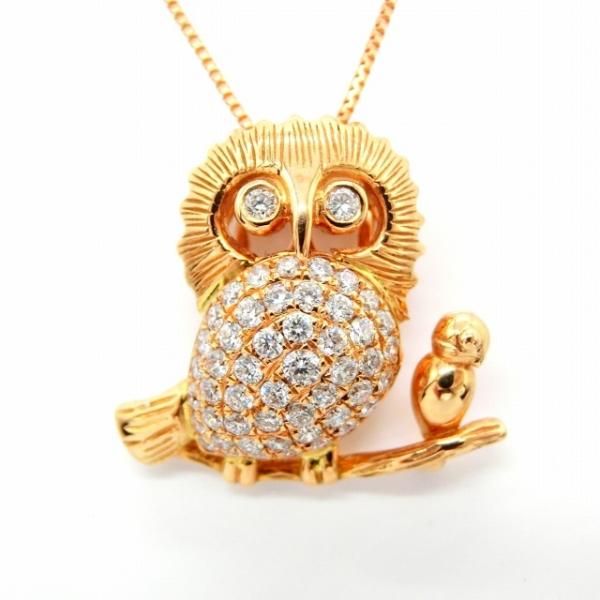 フクロウ ダイヤモンドネックレス D 0.32ct 45cm K18PG BOUTIQUE フクロウ ダイヤモンドネックレス D 0.32ct 45cm K18PG BOUTIQUE