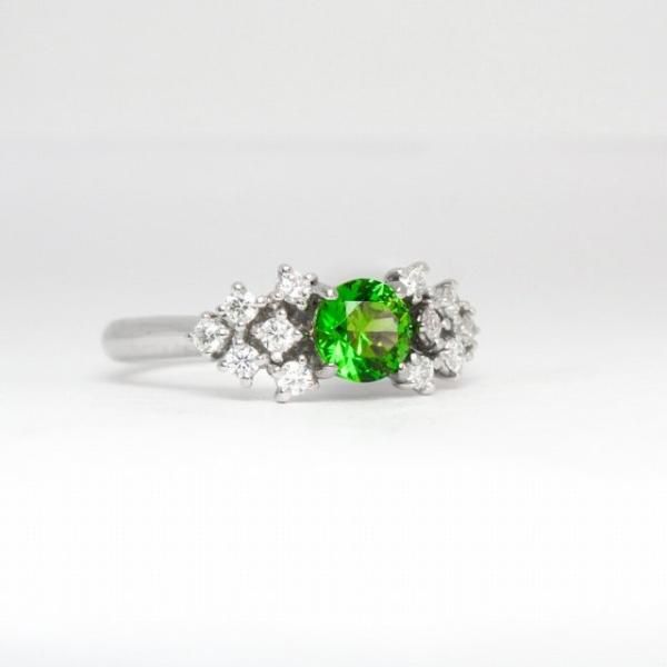 デマントイドガーネット ダイヤモンドリング DTG 0.616ct D 0.21 デマントイドガーネット ダイヤモンドリング DTG 0.616ct D 0.21
